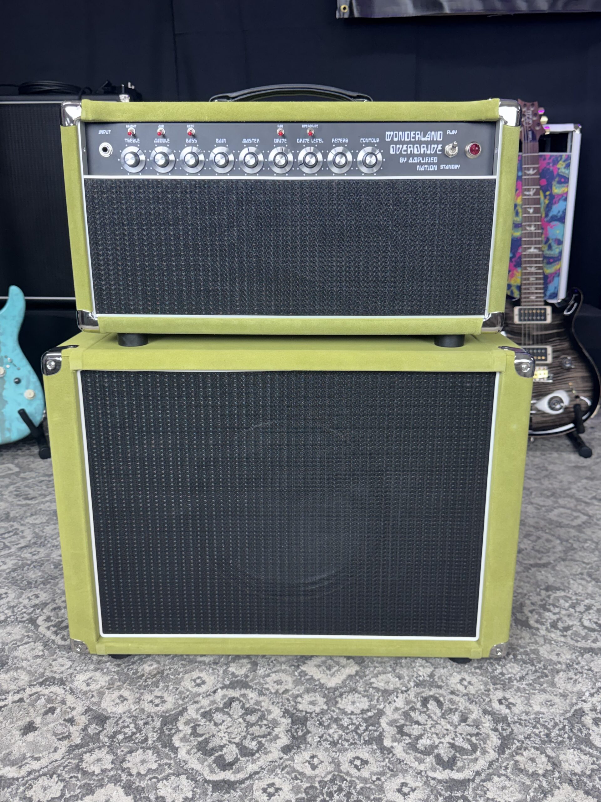 (In Stock) 50w Wonderland Overdrive in Angry Phrogg Suede + Matching 1x12!!